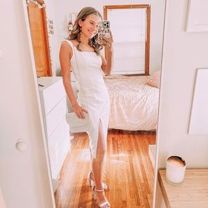 Lulus Baby, You're The One White Sleeveless Bodycon Midi Dress